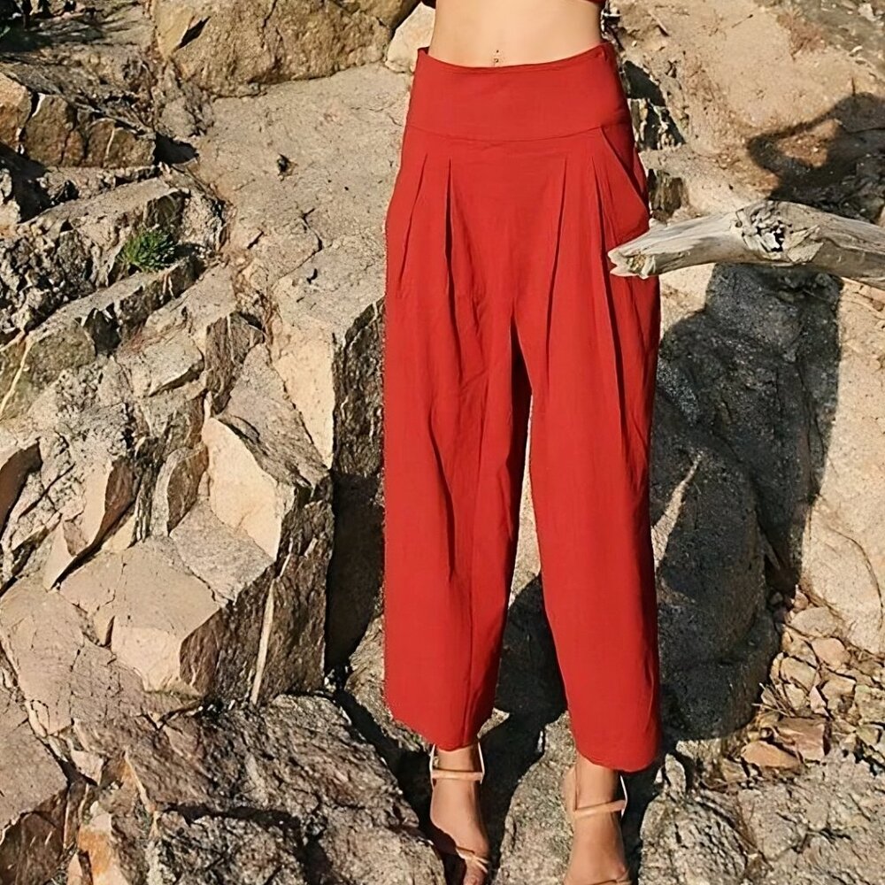 Free People Larissa Pant in Terracotta Sunset (size 6)